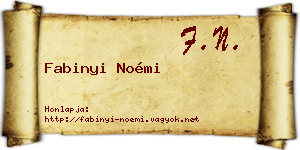 Fabinyi Noémi névjegykártya